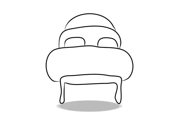 Icono Cama Vector Dibujo Mano Ilustración Mobiliario Contorno Símbolo — Archivo Imágenes Vectoriales