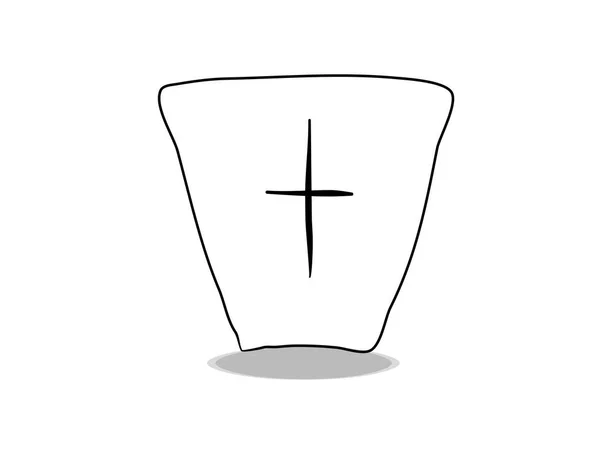 Gravestone Icon Vector Hand Draw 무덤의 상징의 등고선 — 스톡 벡터