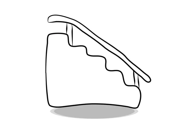 Сходи Значок Вектор Ручний Малюнок Ілюстрація Підйому Контур Символу — стоковий вектор