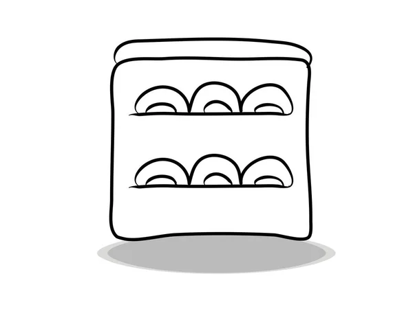 Вектор Піктограми Посудомийної Машини Креслення Вручну Ілюстрація Побутової Техніки Контур — стоковий вектор