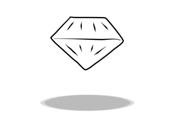 宝石のアイコンベクトル手描き 石のイラスト シンボルの輪郭 — ストックベクタ