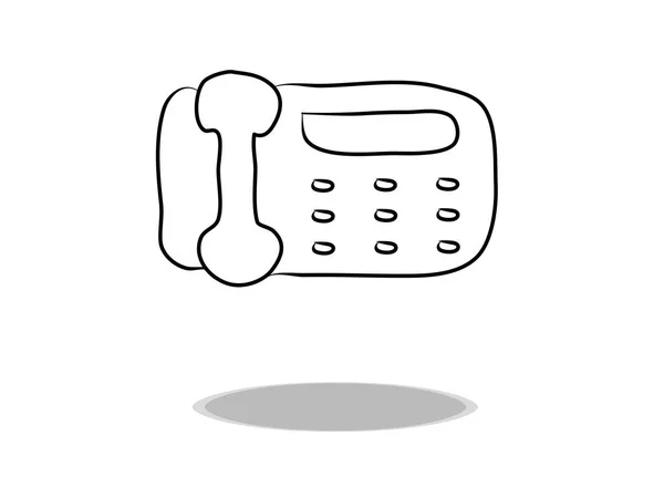 Icône Téléphone Vecteur Dessin Main Illustration Communication Contour Symbole — Image vectorielle