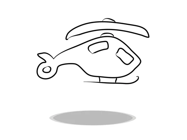 Hubschrauber Icon Vektor Handzeichnung Illustration Des Fluges Kontur Des Symbols — Stockvektor