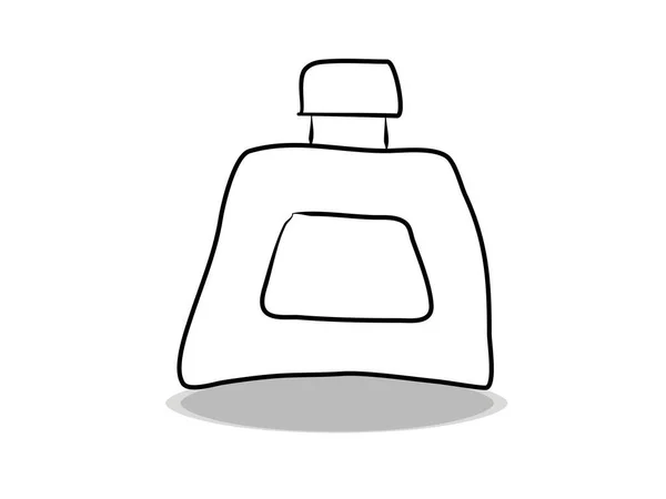 Parfymikon Vektor Handritning Illustration Flaska Symbolkontur — Stock vektor