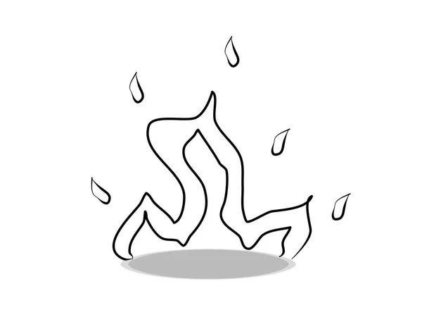 Lagerfeuer Symbol Auf Weißem Hintergrund Flaches Design Handzeichnung Illustration Feuer — Stockvektor