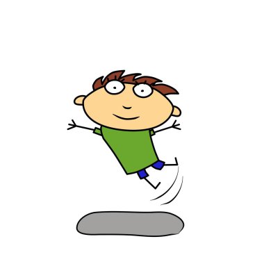 Aktif hareket. Atla ya da dans et. Eğlenceli bir konsept. Ressam, el yazısı metafor vektörü 