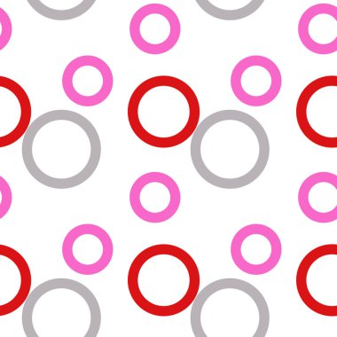 Beyaz arka planda renkli daireler. Vektörsüz şablon arka planı. Sanat sürekli bir illüstrasyon. El çizimi soyut sanat 