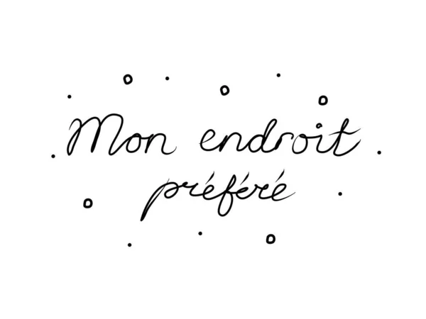 Fransızcada Sevdiğim Yer Modern Fırça Kaligrafisi Ayrı Bir Kelime — Stok Vektör