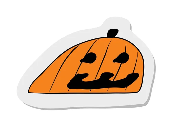 Stiker Tato Labu Halloween Gaya Modern Ilustrasi Vektor Gambar Tangan - Stok Vektor