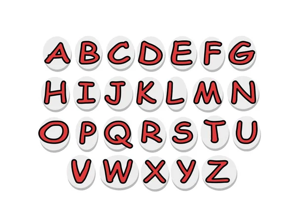Sticker Tattoo Set English Alphabet Modern Style Hand Drawing Vector — Stock Vector