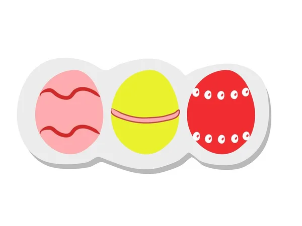 Sticker Tattoo Easter Eggs Modern Style Hand Drawing Vector Illustration — Stock Vector