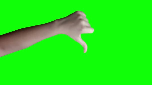Великий Палець Подобається Поганий Негативний Результат Огляд Думка Зелений Хром — стокове відео