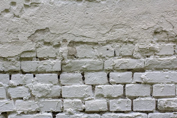 Tekstura Szorstka Ceglana Ściana Malowana Biało Miejsce Tekst — Zdjęcie stockowe