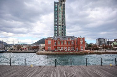 Kitakyushu, Japonya 'da Klasik Mimariyle Sahne Rıhtımı Görünümü