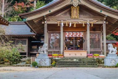 Tarihi Japon Tapınağı ve Kırmızı Torii Kapısı Doğa, Seyahat Manzarası ile çevrili