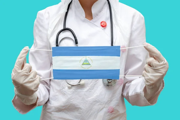 Epidemia Nicaragua Mujer Joven Doctora Con Una Bata Traje Médico —  Fotos de Stock
