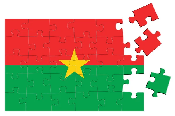 Загадка Зображенням Прапора Буркіна Фасо Burkina Faso Деякі Частини Пазлу — стокове фото