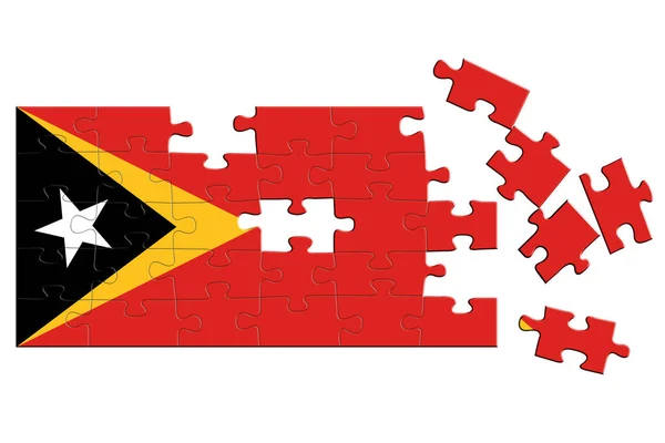 Ένα Παζλ Ένα Αποτύπωμα Της Σημαίας Του Ανατολικού Τιμόρ Μερικά — Φωτογραφία Αρχείου