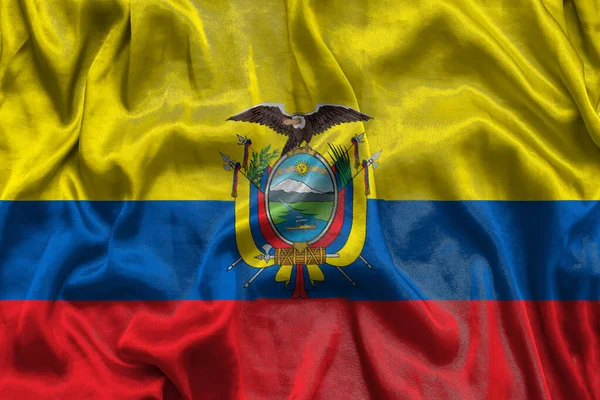 Эквадор национальный флаг фон с текстурой ткани. Флаг Эквадора, размахивающий ветром. 3D иллюстрация — стоковое фото