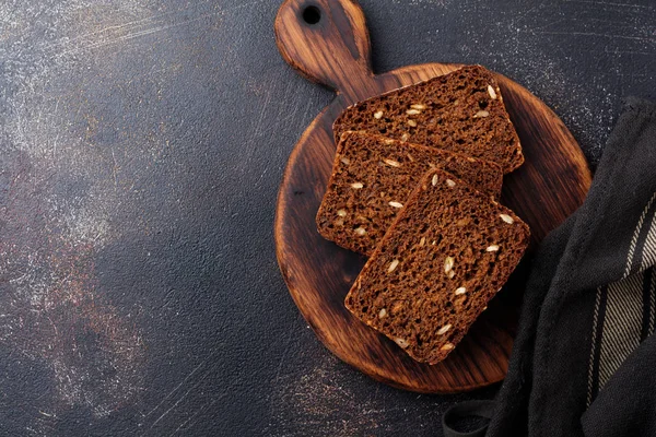 Three Pieces Rye Bread Sunflower Seeds Sandwiches Stand Top View — Stock Photo, Image