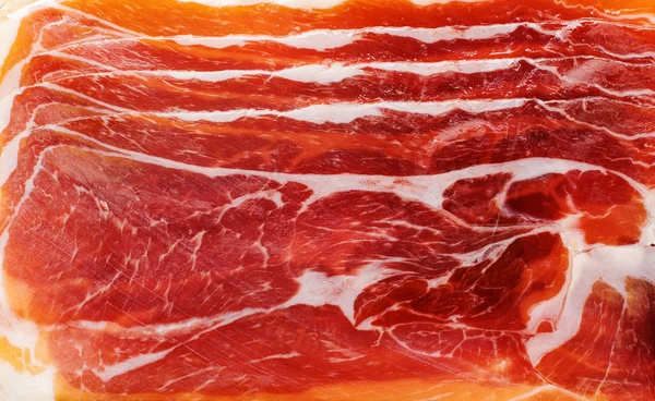 Background Pink Meat Jamon Texture Smoked Pork Top View — Stock Photo, Image