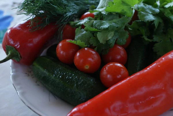 Estilo Vida Saludable Verduras Plato — Foto de Stock