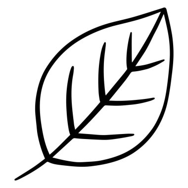 El yapımı yaprak. Karalama. Ekoloji konsepti. Beyaz arka planda izole edilmiş. Vektör illüstrasyonu.