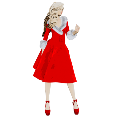 Şeffaf arkaplanda izole edilmiş 3D çizilmiş Noel karakteri