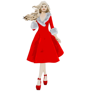 Şeffaf arkaplanda izole edilmiş 3D çizilmiş Noel karakteri