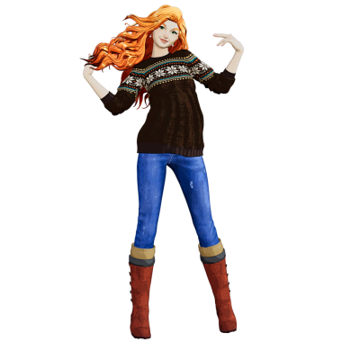 Şeffaf arkaplanda izole edilmiş 3D çizilmiş Noel karakteri