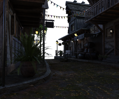 3D, ortaçağ şehrini şeffaf bir arkaplan olarak izole etti 