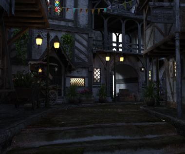 3D, ortaçağ şehrini şeffaf bir arkaplan olarak izole etti 