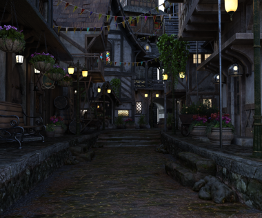 3D, ortaçağ şehrini şeffaf bir arkaplan olarak izole etti 