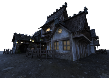 3D, ortaçağ şehrini şeffaf bir arkaplan olarak izole etti 