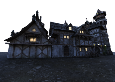 3D, ortaçağ şehrini şeffaf bir arkaplan olarak izole etti 