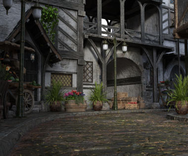 3D, ortaçağ şehrini şeffaf bir arkaplan olarak izole etti 