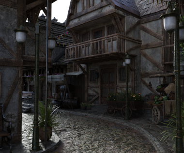 3D, ortaçağ şehrini şeffaf bir arkaplan olarak izole etti 