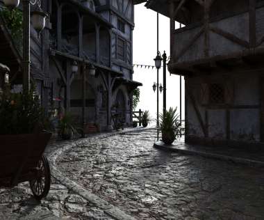 3D, ortaçağ şehrini şeffaf bir arkaplan olarak izole etti 