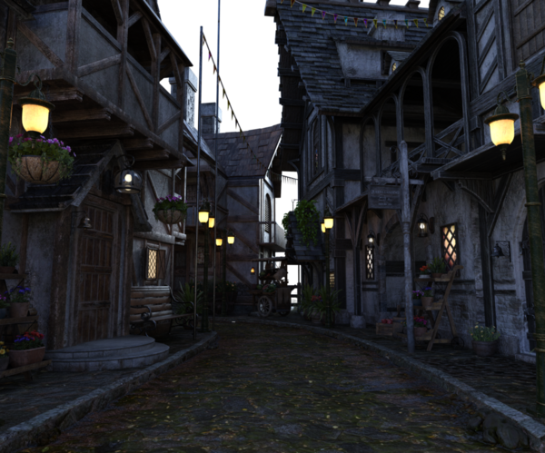 3D, ortaçağ şehrini şeffaf bir arkaplan olarak izole etti 