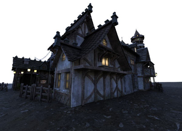 3D, ortaçağ şehrini şeffaf bir arkaplan olarak izole etti 