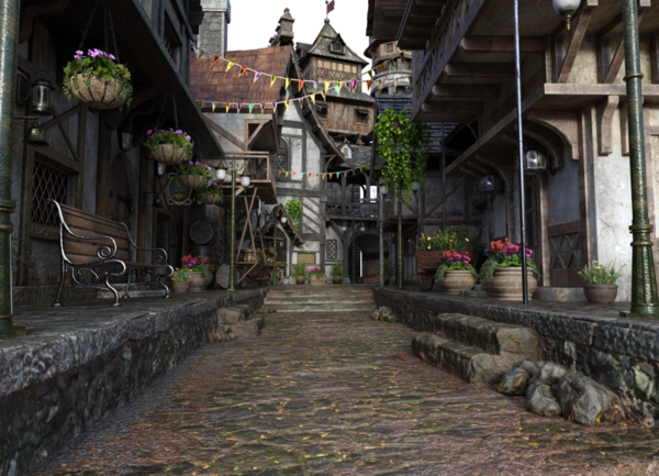 3D, ortaçağ şehrini şeffaf bir arkaplan olarak izole etti 