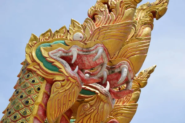 Nagas Kungs Stuckatur Ett Djur Den Buddhistiska Historien Bor Den — Stockfoto