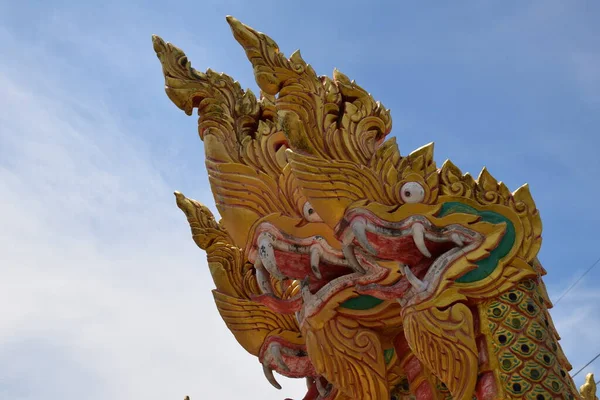 Stucco Raja Nagas Adalah Hewan History Live Buddhis Gua Bawah — Stok Foto