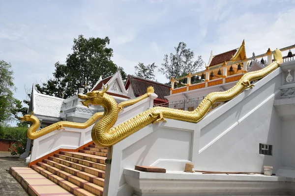 Sárkány Szobor Thai Templomban Hatalom Nagyság Szimbóluma — Stock Fotó