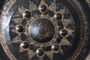 Gong for use in Buddhist rituals with beautiful and exotic patterns.