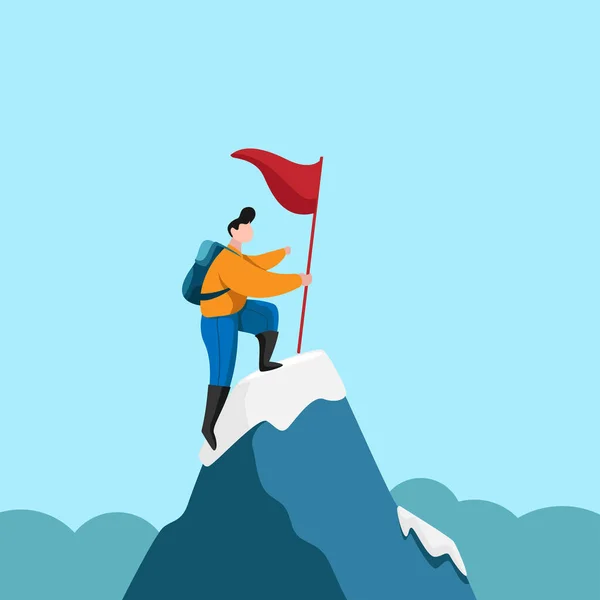 Dağ yürüyüşü macera vektörü çizimi