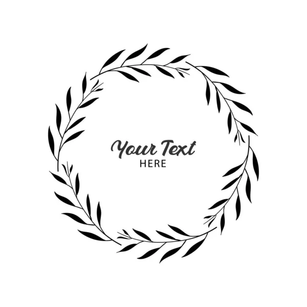 Çiçek dairesi çerçeve Basit düğün çelengi vektör el çizimi