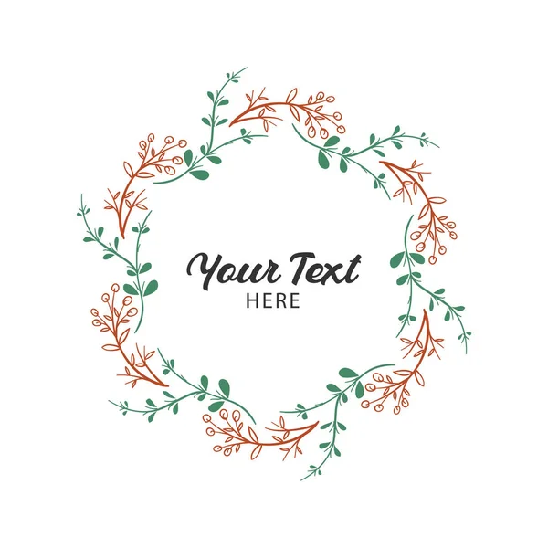 Çiçek dairesi çerçeve Basit düğün çelengi vektör el çizimi