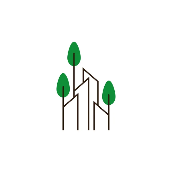 Verde Natura Immobiliare Logo Concetto — Vettoriale Stock