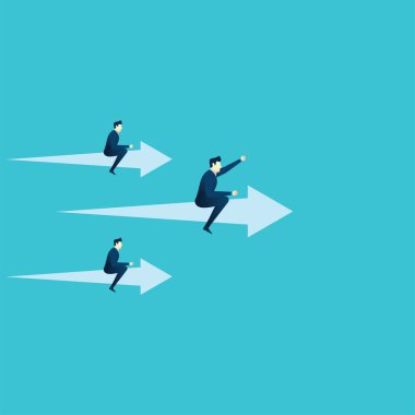 İş adamı kavramı illüstrasyon sürücüsü oku